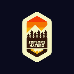 outdoor mountain vintage sticker symbol emblem style vector illustration design