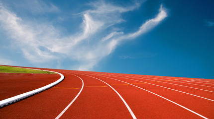 running track in a stadium