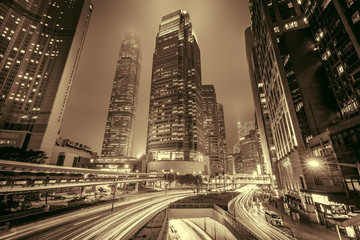 Fototapeta premium Hong Kong central at night time