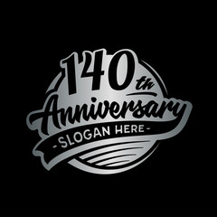 140 years anniversary design template. One hundred and forty years logo. Vector and illustration. 