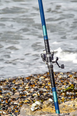 canne à pêche en gros plan