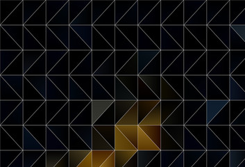 Dark Yellow vector abstract polygonal background.