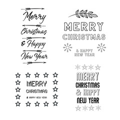 Have a merry christmas and happy new year. Set of Calligraphy sayings for print. Vector Quotes