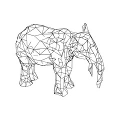 Mozaic Elephant Abstract Background with triangular composition
