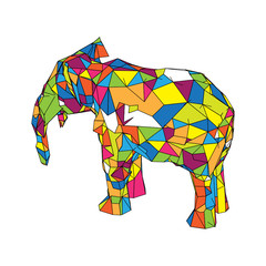 Mozaic Elephant Abstract Background with triangular composition