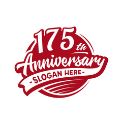 175 years anniversary design template. One hundred and seventy-five years logo. Vector and illustration. 