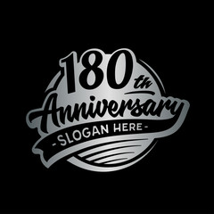 180 years anniversary design template. One hundred and eighty years logo. Vector and illustration. 