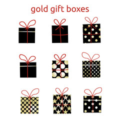 Gift, present, surprise vector simple icons set for web and mobile design