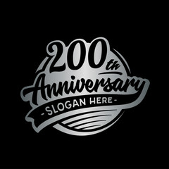200 years anniversary design template. Two hundred years logo. Vector and illustration. 