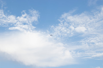 White clouds blue sky background, natural texture.