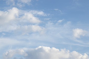 White clouds blue sky background, natural texture.
