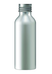 Metal bottle with matte effect surface