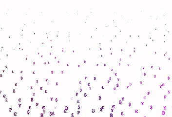 Light Pink vector template with currency.