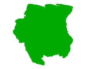 Obraz premium Karte von Suriname