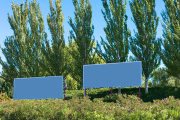empty billboard to put your text and photo with blue sky