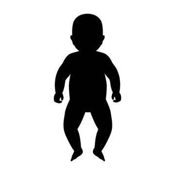 Vector illustration of baby silhouette