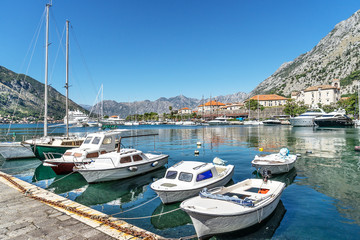 Fototapeta na wymiar Kotor harbor in kotor Bay Montenegro