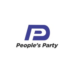 Initial letter p or PD logo template colored blue vector