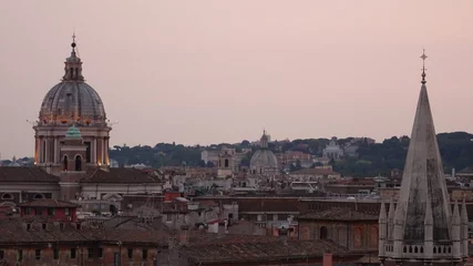 Deurstickers Roma panorama con cupola San Carlo al Corso © Bruno