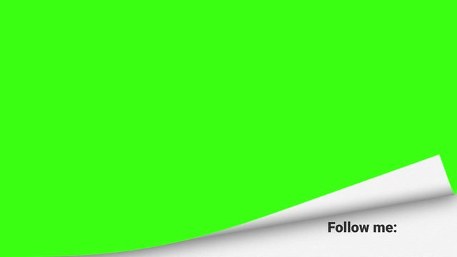 Green Screen Effect of Page Turn with Follow Me Words Animation.