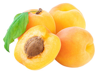 Apricot isolated on white background. Clipping Path
