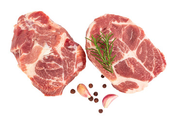 fresh raw steak isolated on white background. Clipping Path