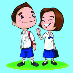 Thai student back to school.