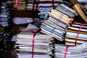 Old books tied in a pile