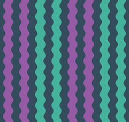 Simple purple and green vertical waves, seamless vector geometric pattern - 295282980