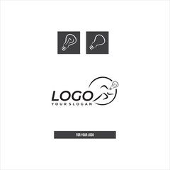 Running man icon. A light bulb instead of a head