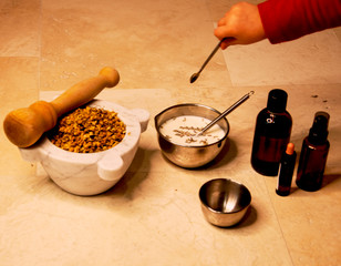 spices in mortar and pestle