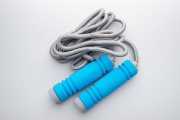 Blue handles skipping rope