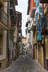 Fototapeta na wymiar Old streets of Getaria town, Basque Country, Spain