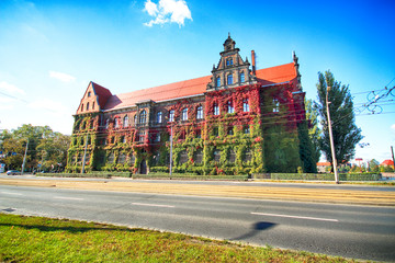 WROCLAW, POLAND - OCTOBER 06, 2019: Wroclaw Old Town. The National Museum in Wroclaw occupies the...