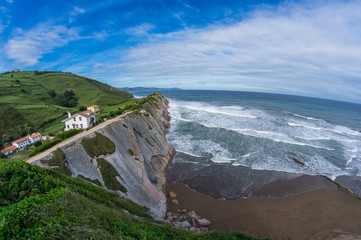 Flysch cliffs in Zumaia, Basque Country, Spain