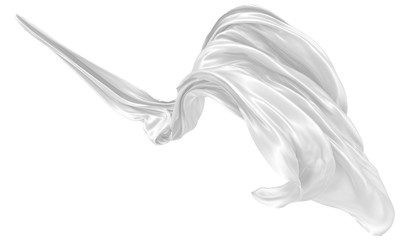 Fototapeta na wymiar Abstract background of white wavy silk or satin. 3d rendering image.