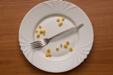 plate, fork, knife, white, food, table, dinner, empty, silverware, dish, diet, cutlery, dishware, meal, spoon, kitchen, utensil, nobody, dining, eat, breakfast, silver, wood, metal, isolated