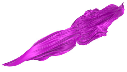 Abstract background of magenta wavy silk or satin. 3d rendering image.