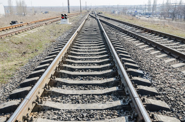 Obraz premium railroad close up to horizon