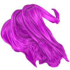 Abstract background of magenta wavy silk or satin. 3d rendering image.