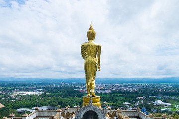 back side of buddha on the hill in thailand
