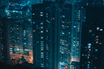 Hong Kong building and architecture at night