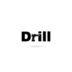 Drill icon on white background