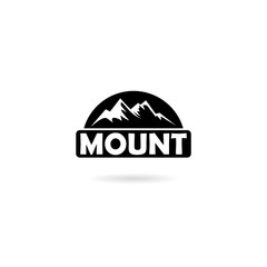 Mountain logo, hills logo, mountain symbol isolated on white background