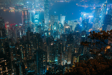 Hong Kong building and architecture at night