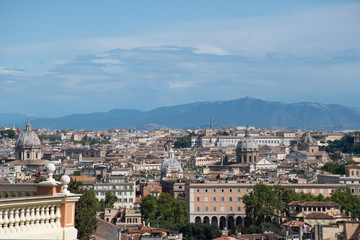 Fototapeta na wymiar Panoramic view across Rome Italy