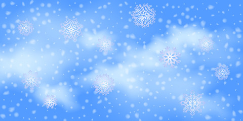 Snowflakes, snowfall.