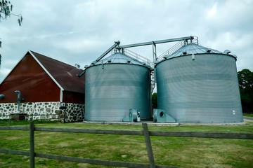 silos in the field, in Sweden Scandinavia North Europe , Beautiful Background digital image © underworld