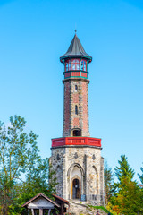 Fototapeta premium Stepanka - old stone lookout tower in Nothern Bohemia, Czech Republic