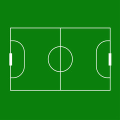 Mini football field isolated on green background